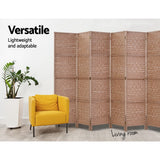 NNEDSZ 6 Panel Room Divider Screen Privacy Rattan Timber Foldable Dividers Stand Hand Woven