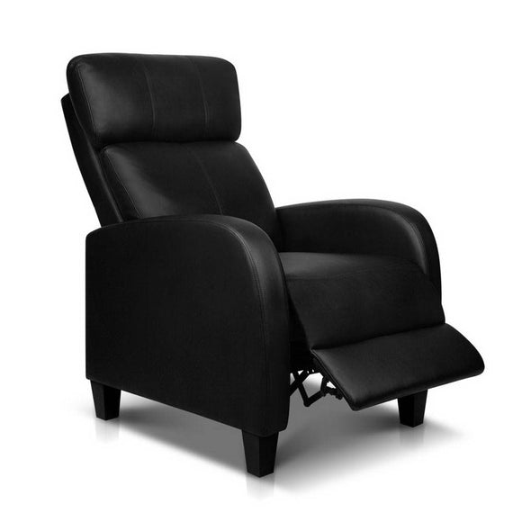 NNEDSZ PU Leather Reclining Armchair - Black