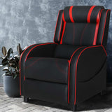 NNEDSZ Recliner Chair Gaming Racing Armchair Lounge Sofa Chairs Leather Black