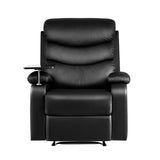 NNEDSZ Recliner Chair Armchair Lounge Sofa Chairs Couch Leather Black Tray Table