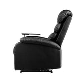 NNEDSZ Recliner Chair Armchair Lounge Sofa Chairs Couch Leather Black Tray Table