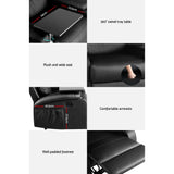 NNEDSZ Recliner Chair Armchair Lounge Sofa Chairs Couch Leather Black Tray Table