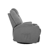 NNEDSZ Electric Massage Recliner Chair Armchair 8 Point Heated Swivel Fabric Grey