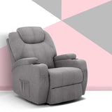 NNEDSZ Electric Massage Recliner Chair Armchair 8 Point Heated Swivel Fabric Grey