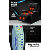 NNEDSZ Electric Massage Chair Recliner Luxury Lounge Sofa Armchair Heat Leather