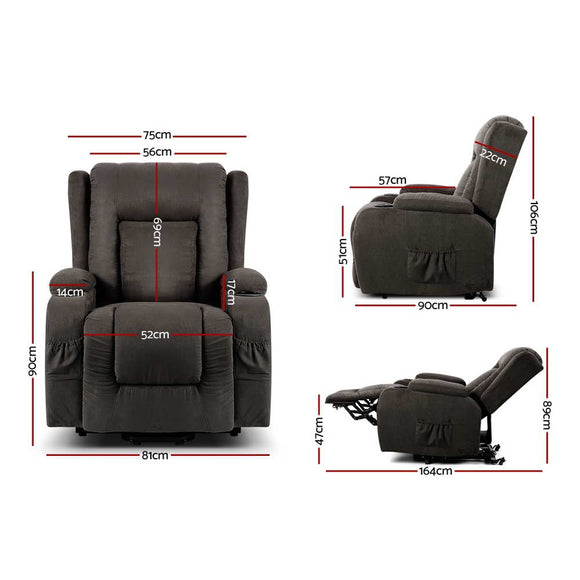 NNEDSZ Electric Recliner Chair Lift Heated Massage Chairs Fabric Lounge Sofa