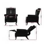 NNEDSZ Recliner Chair Luxury Lounge Armchair Single Sofa Couch PU Leather Black