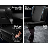 NNEDSZ Recliner Chair Luxury Lounge Armchair Single Sofa Couch PU Leather Black
