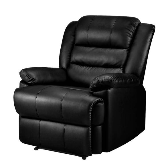 NNEDSZ Recliner Chair Armchair Luxury Single Lounge Sofa Couch Leather Black