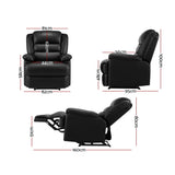 NNEDSZ Recliner Chair Armchair Luxury Single Lounge Sofa Couch Leather Black