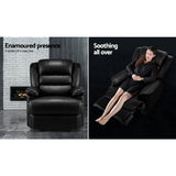NNEDSZ Recliner Chair Armchair Luxury Single Lounge Sofa Couch Leather Black