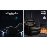 NNEDSZ Recliner Chair Armchair Luxury Single Lounge Sofa Couch Leather Black