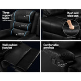 NNEDSZ Recliner Chair Armchair Luxury Single Lounge Sofa Couch Leather Black