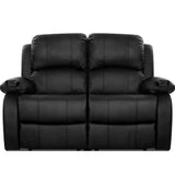 NNEDSZ Recliner Chair 2-Seater Premium Leather Double Lounge Sofa Couch Black