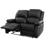 NNEDSZ Recliner Chair 2-Seater Premium Leather Double Lounge Sofa Couch Black