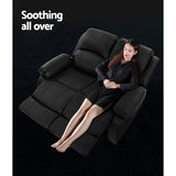 NNEDSZ Recliner Chair 2-Seater Premium Leather Double Lounge Sofa Couch Black