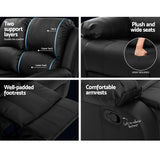 NNEDSZ Recliner Chair 2-Seater Premium Leather Double Lounge Sofa Couch Black