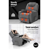 NNEDSZ Electric Massage Chair Recliner Sofa Lift Motor Armchair Heating Fabric