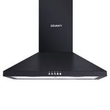 NNEDSZ Pyramid Range Hood Rangehood 600mm 60cm Kitchen Canopy Black