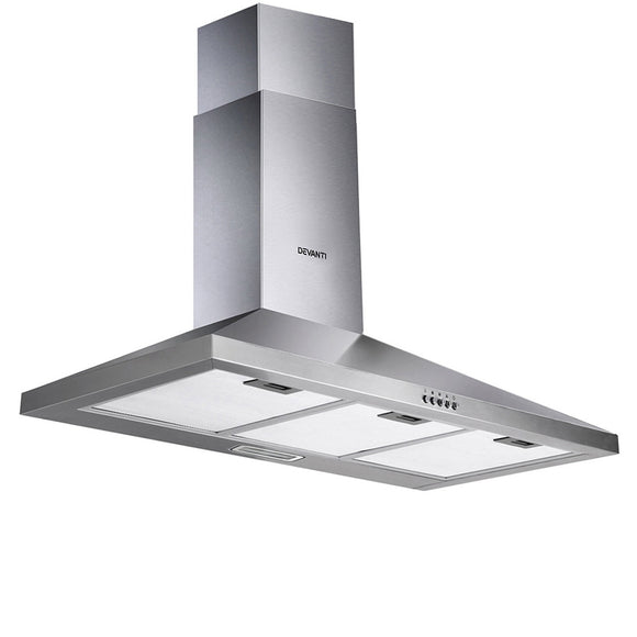 NNEDSZ Range Hood 90cm 900mm Kitchen Canopy Stainless Steel Rangehood Wall Mount