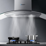 NNEDSZ Range Hood 900mm Rangehood Kitchen Stainless Glass Canopy 90cm