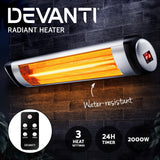 NNEDSZ Electric Radiant Heater Patio Strip Heaters Infrared Indoor Outdoor Patio Remote Control 2000W