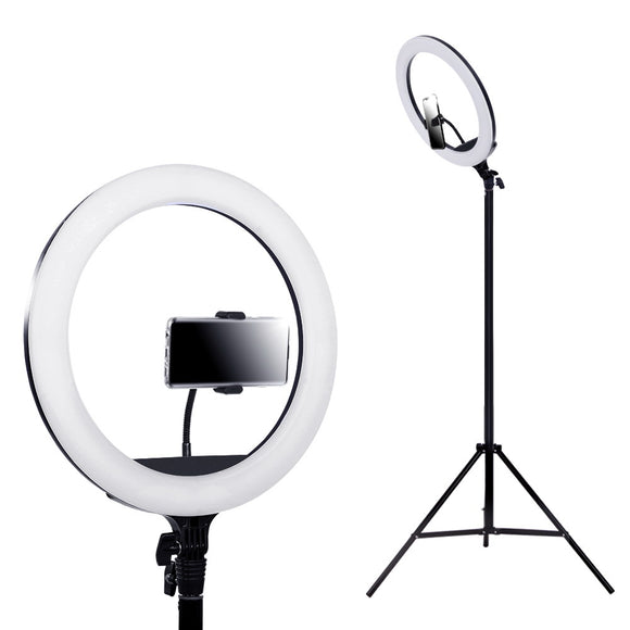 NNEDSZ 14 LED Ring Light 5600K 3000LM Dimmable Stand MakeUp Studio Video