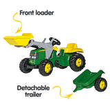 NNEDPE John Deere Rolly Kids RT023110 Ride on Tractor with Trailer & Loader