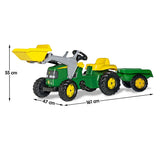 NNEDPE John Deere Rolly Kids RT023110 Ride on Tractor with Trailer & Loader