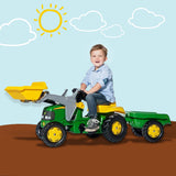 NNEDPE John Deere Rolly Kids RT023110 Ride on Tractor with Trailer & Loader