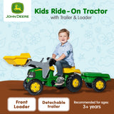 NNEDPE John Deere Rolly Kids RT023110 Ride on Tractor with Trailer & Loader