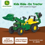NNEDPE John Deere Rolly Kids  Ride On Tractor with Loader & Digger RT811076