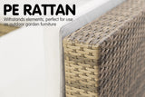 NNEDPE 7pc PE Rattan Outdoor Dining Furniture Garden Patio Set Grey