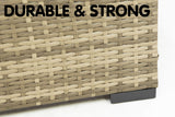 NNEDPE 7pc PE Rattan Outdoor Dining Furniture Garden Patio Set Khaki