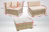 NNEDPE 7pc PE Rattan Outdoor Dining Furniture Garden Patio Set Khaki