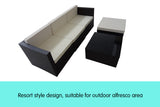 NNEDPE Rattan Outdoor 5pc Reversible Bistro Furniture Set - Black