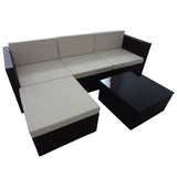NNEDPE Rattan Outdoor 5pc Reversible Bistro Furniture Set - Black