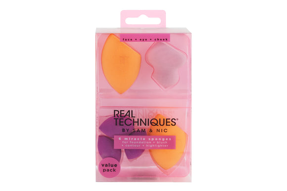 NNEKG Real Techniques 6pk Miracle Sponges #1570