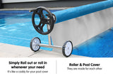NNEDPE 500micron Swimming Pool Roller Cover Combo - Silver/Blue - 9.5m x 5m
