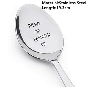 NNEOBA Valentines Day Gift Anniversary Gift for Boyfriend Stainless Steel Spoon Good Morning Handsome Beautiful Girlfriend Present