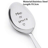 NNEOBA Valentines Day Gift Anniversary Gift for Boyfriend Stainless Steel Spoon Good Morning Handsome Beautiful Girlfriend Present
