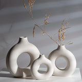 NNEOBA Circular Hollow Ceramic Vase