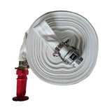 NNEMB 20m x 38mm Canvas Lay Flat Fire Hose Kit-with Adjustable Nozzle