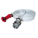 NNEMB 20m x 38mm Canvas Lay Flat Fire Hose Kit-with Adjustable Nozzle