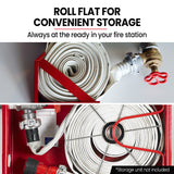 NNEMB 20m x 38mm Canvas Lay Flat Fire Hose Kit-with Adjustable Nozzle