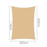 NNEDSZ 2 x 4m Rectangle Shade Sail Cloth - Sand Beige