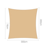 NNEDSZ 3 x 3m Shade Sail Cloth - Sand Beige