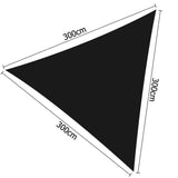 NNEDSZ 3 x 3 x 3m Triangle Shade Sail Cloth - Black