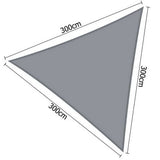 NNEDSZ 3 x 3 x 3m Triangle Shade Sail Cloth - Grey