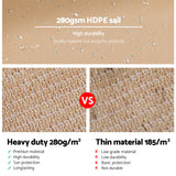 NNEDSZ 3 x 3 x 3m Triangle Shade Sail Cloth - Sand Beige